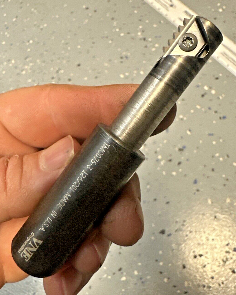 VARGUS INDEXABLE CARBIDE INSERT THREAD MILL CNC MILLING CUTTER 3/4” Vardex