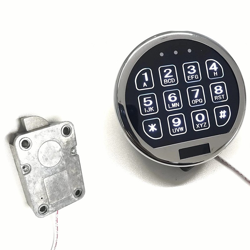 Gun Safe Lock Replacement LED Keypad Chrome & Swing Bolt Electronic Lock