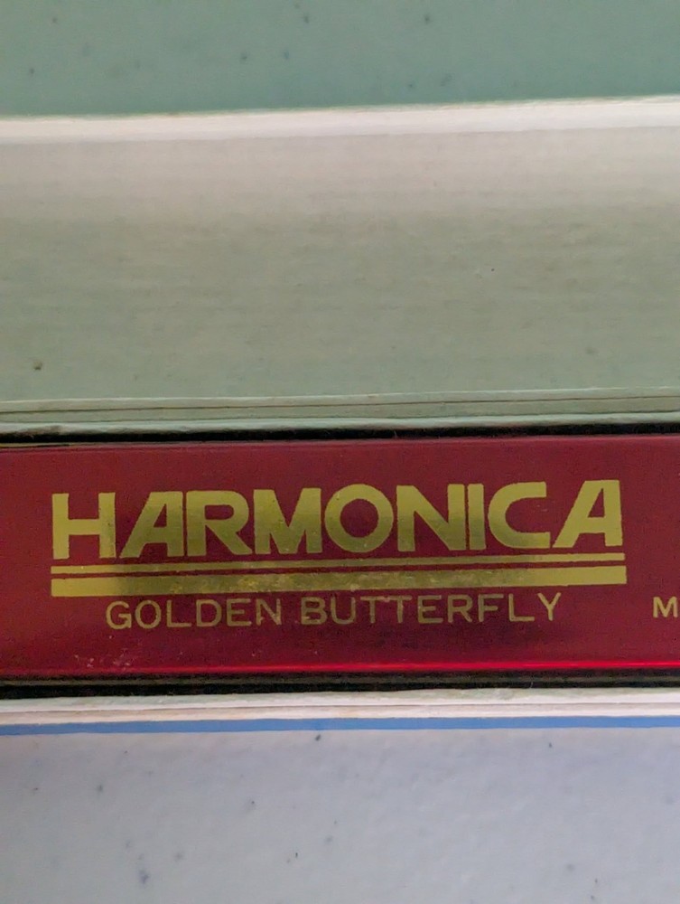 Harmonica with Box Golden Butterfly