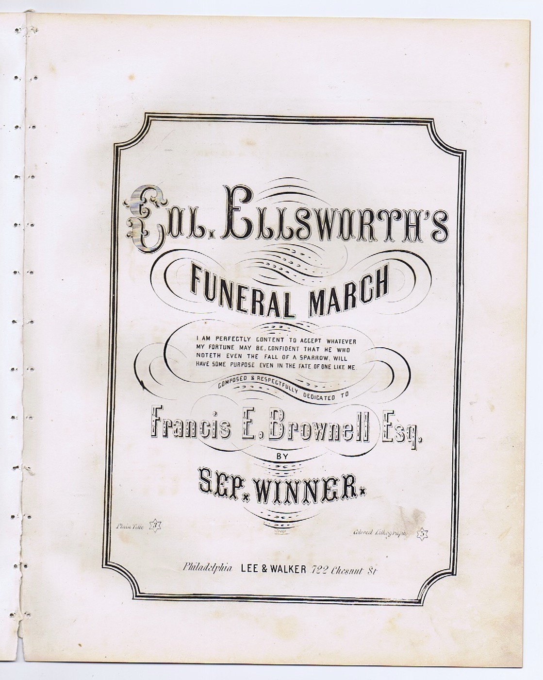 Colonel Ellsworth - Civil War casualty - Lincoln's friend - scans fail here!