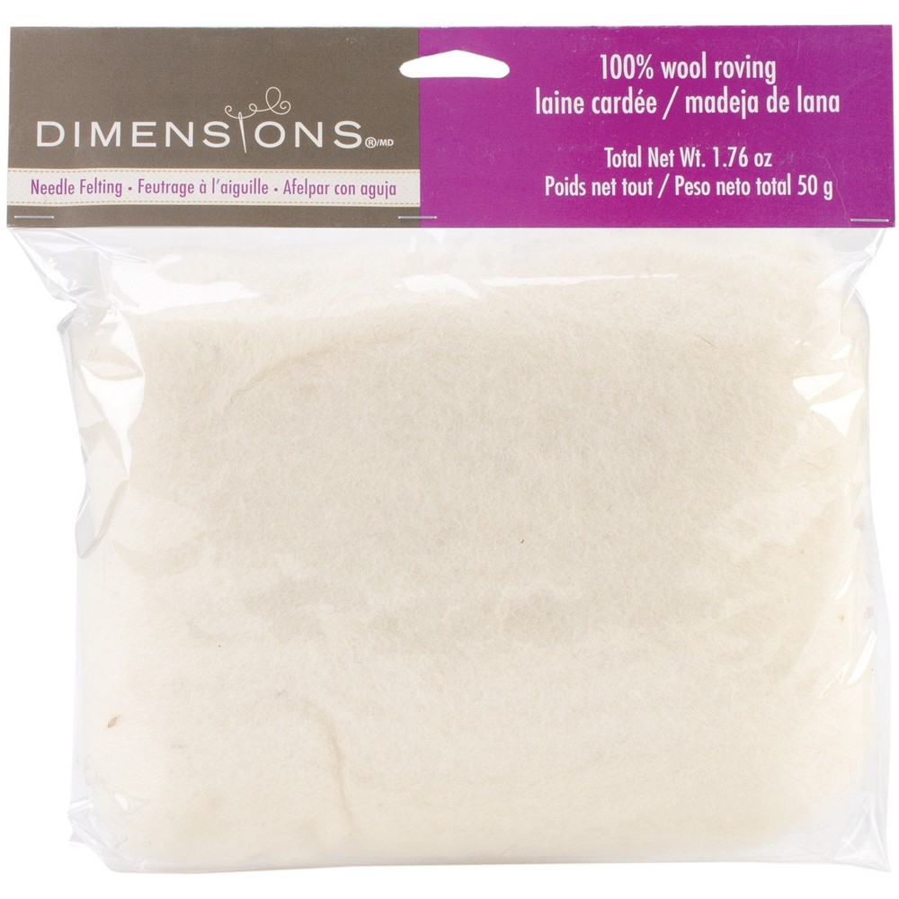 Feltworks Bulk Roving 1.76oz White