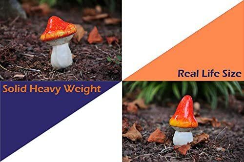 G & F 10042 MiniGardenn Fairy Garden Miniature Mushroom Statue (Set of 2)
