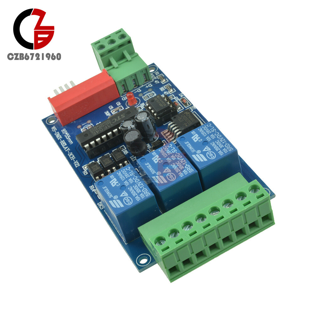 DMX512 Relay Decoder RGB LED Dimmer 3 Channel 12V 5A Relay Switch Controller