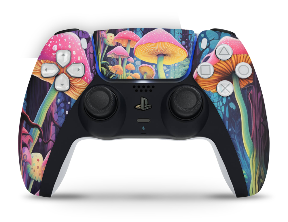PS5 Disc Version Console & Controller Vinyl Skin Decal Wrap Mushroom Forest