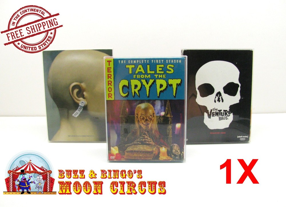 1x DVD FULLSLIP SMALL (SIZE DV4) -CLEAR PLASTIC PROTECTIVE BOX PROTECTOR SLEEVE