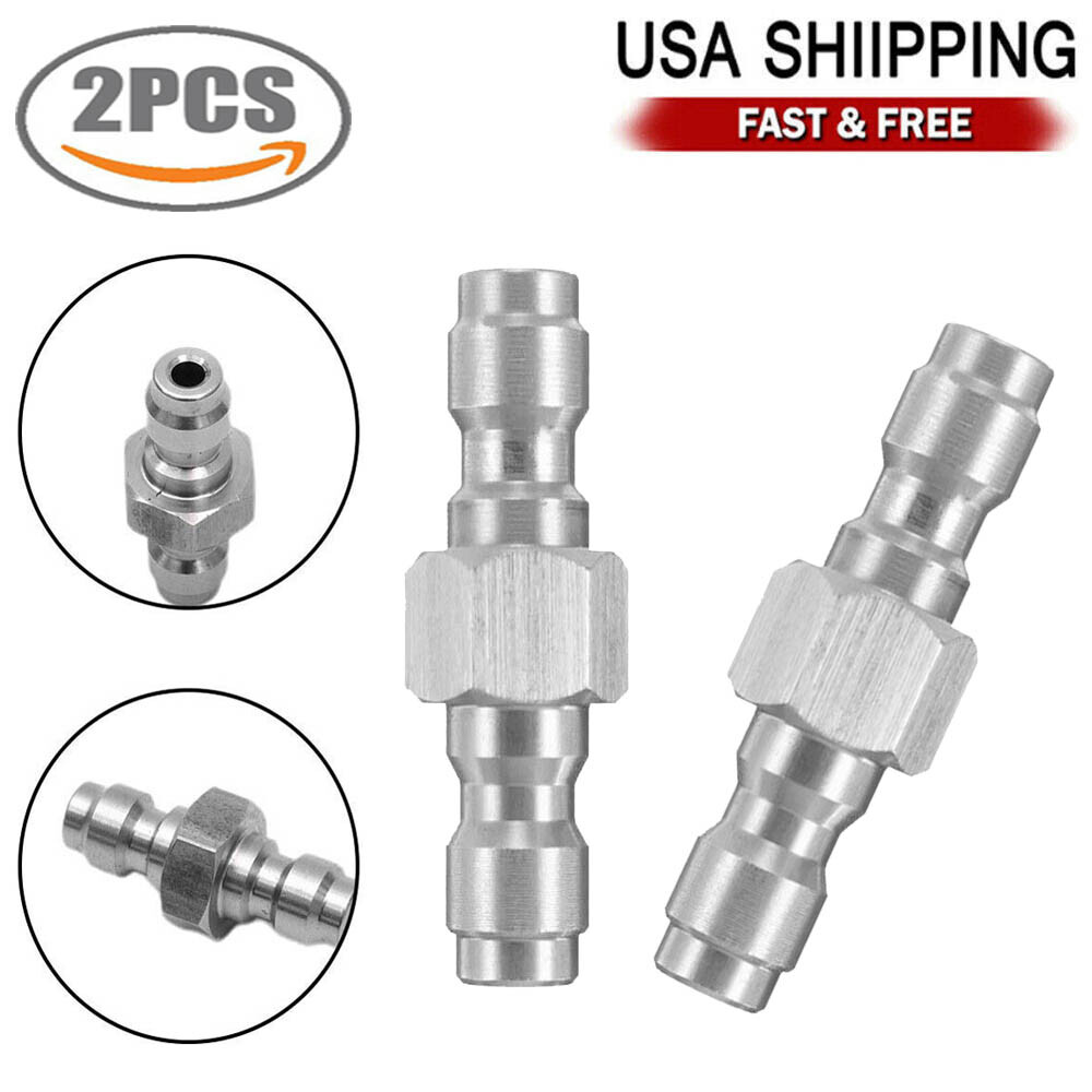 2Pcs Double Male Quick Connect Adapter 8mm Dual Male for 8MM Female Convertor US