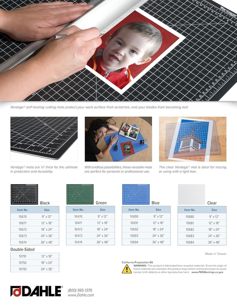 Professional 1/2" Grid Cutting Mat, 24"x36", Black
