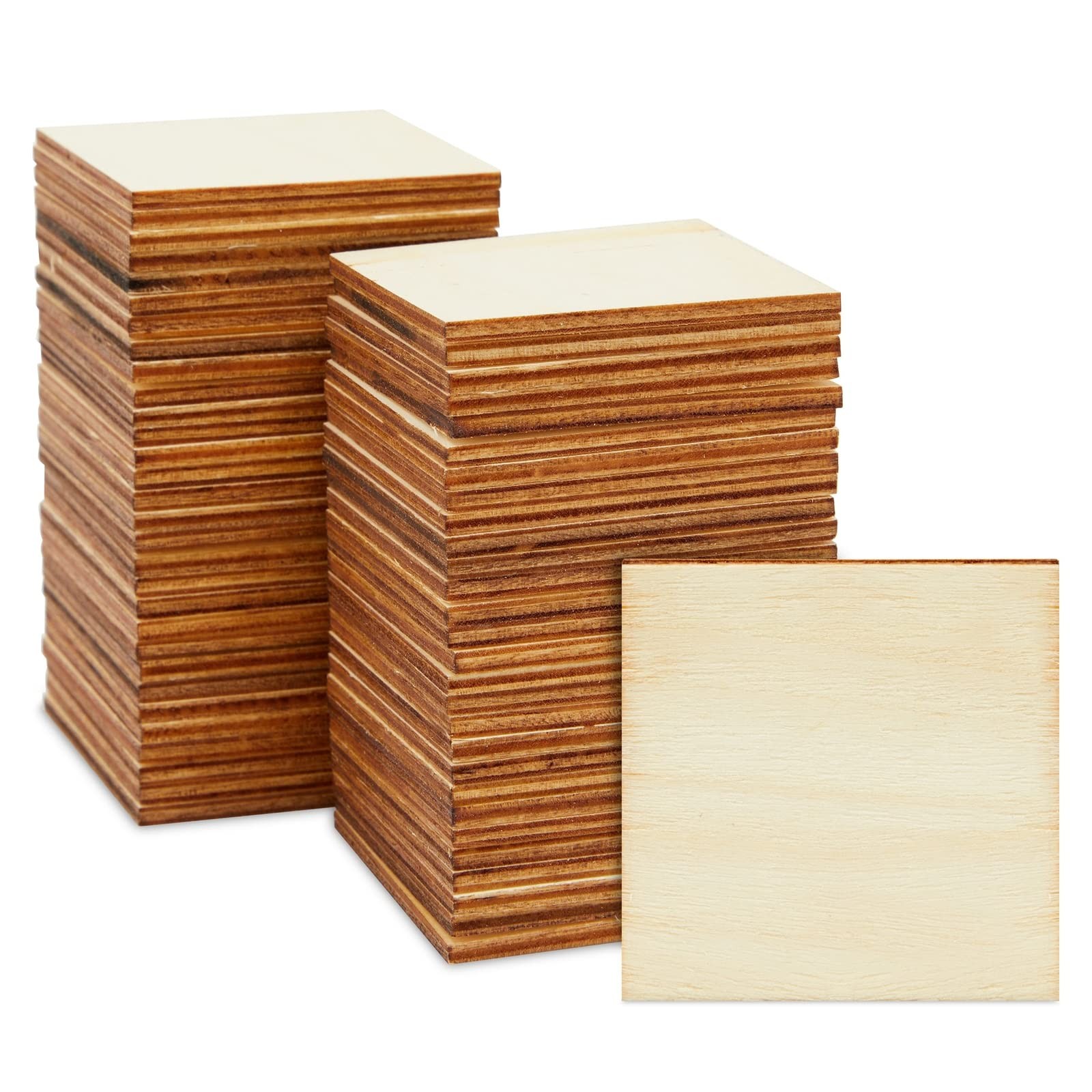 Juvale Wood Squares for Crafts - 60 Pack, 2 x 2 60 2 x 2 Inches, 2 X 2