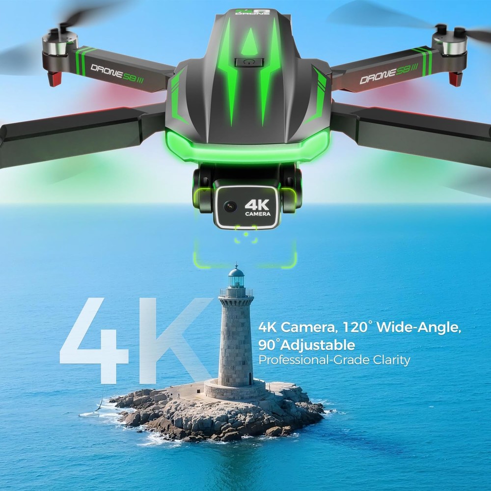 S8 GPS Drones with EIS 4K Camera for Adults kids, 5" Screen on Controller,60 ...