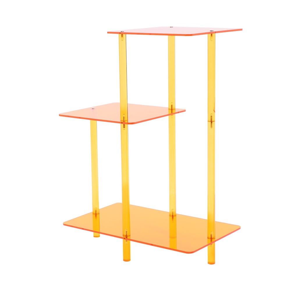Acrylic Round Side Table 3 Tiers Step End Table Small Bedside Table