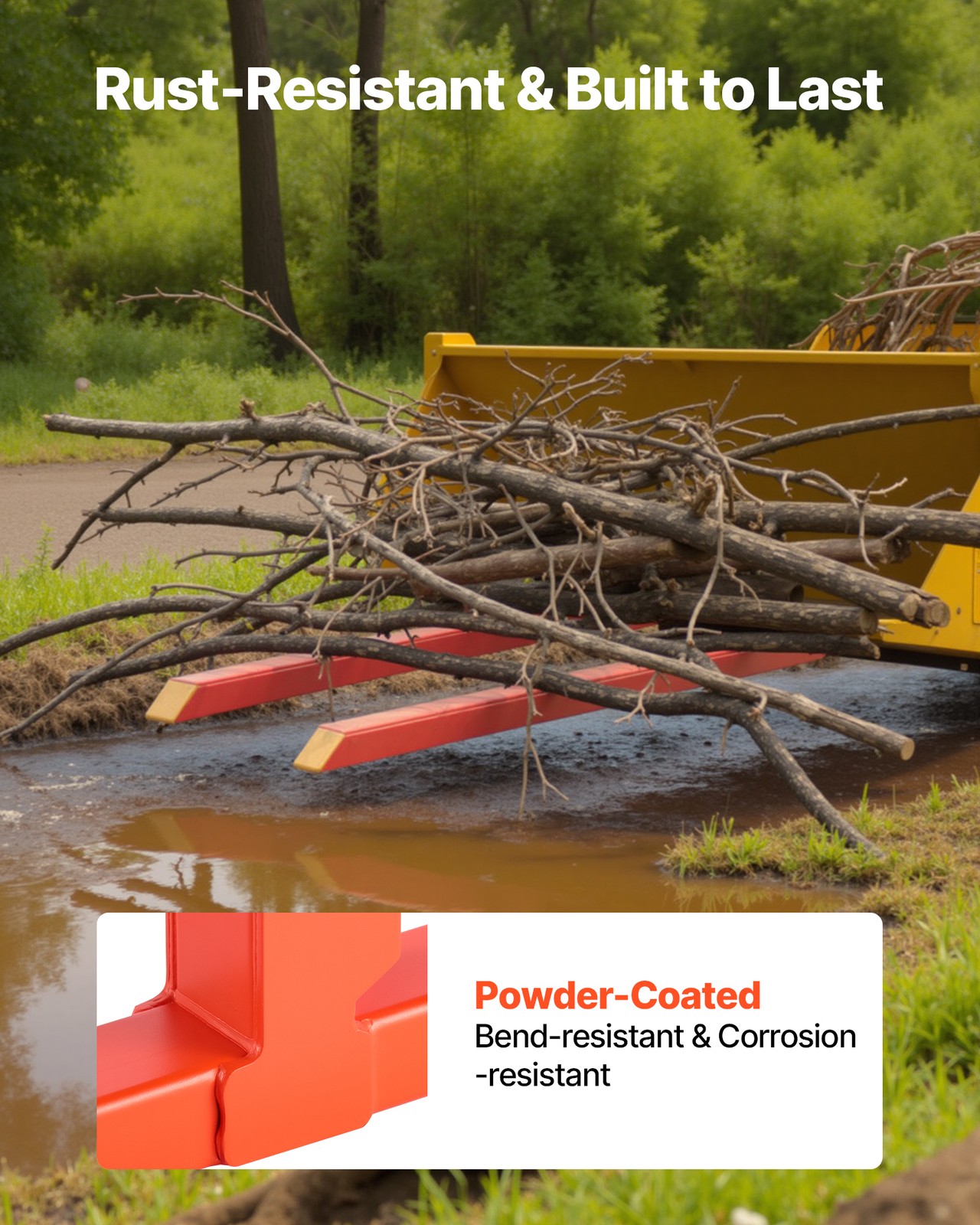 VEVOR 2000 lbs Clamp on Pallet Forks 43-Inch Quick Attach Tractor Forks