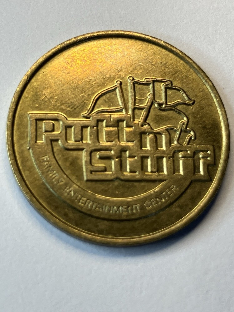 Scarce Putt N Stuff Arcade Token Brass #um1