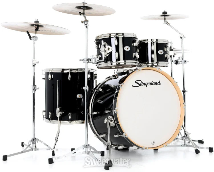 Slingerland Studio King 4-piece Shell Pack - Del Norte Black Lacquer