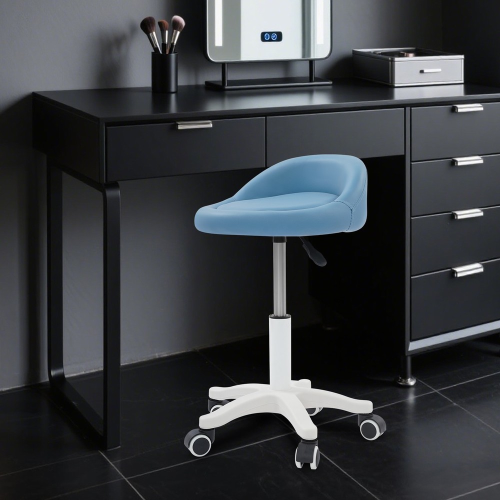 Adjustable Beauty Salon Chair, Rolling Stool, Rolling Stool with Low Backrest