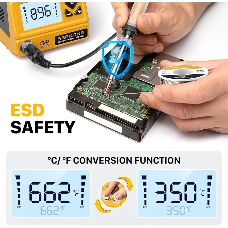 60W Soldering Station LCD Display PID Control Tips Sleep Mode Adjustable New