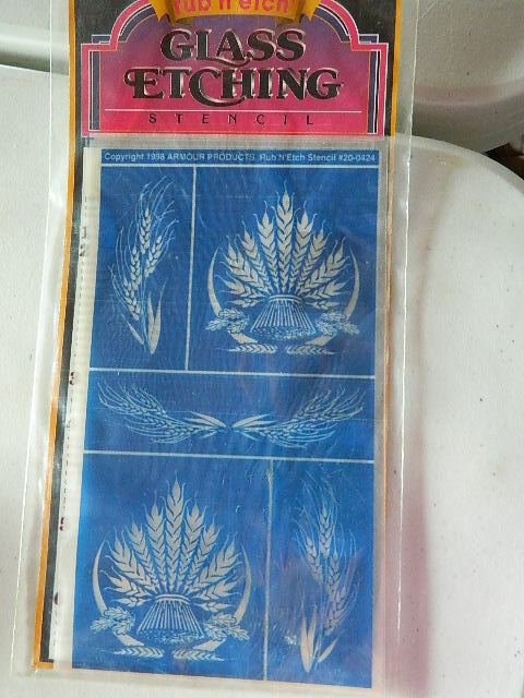 Armour Rub N Etch Stencils WHEAT glass acid etching
