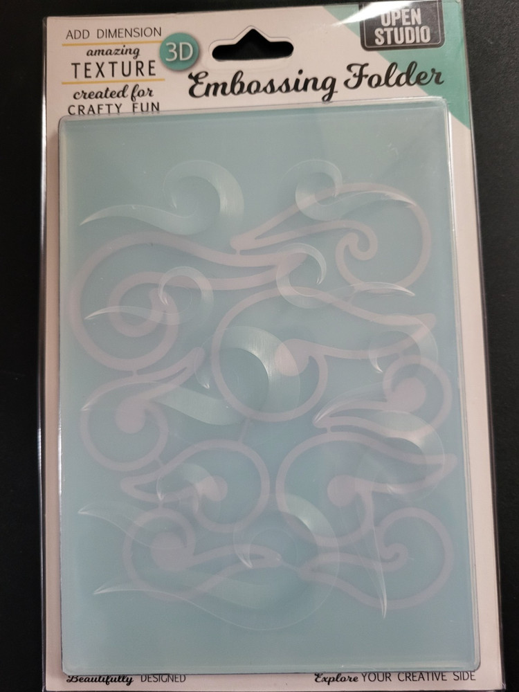 MEMORY BOX Curling Waves 3D Embossing Folder Matching Dies and Stencil Set Ocean