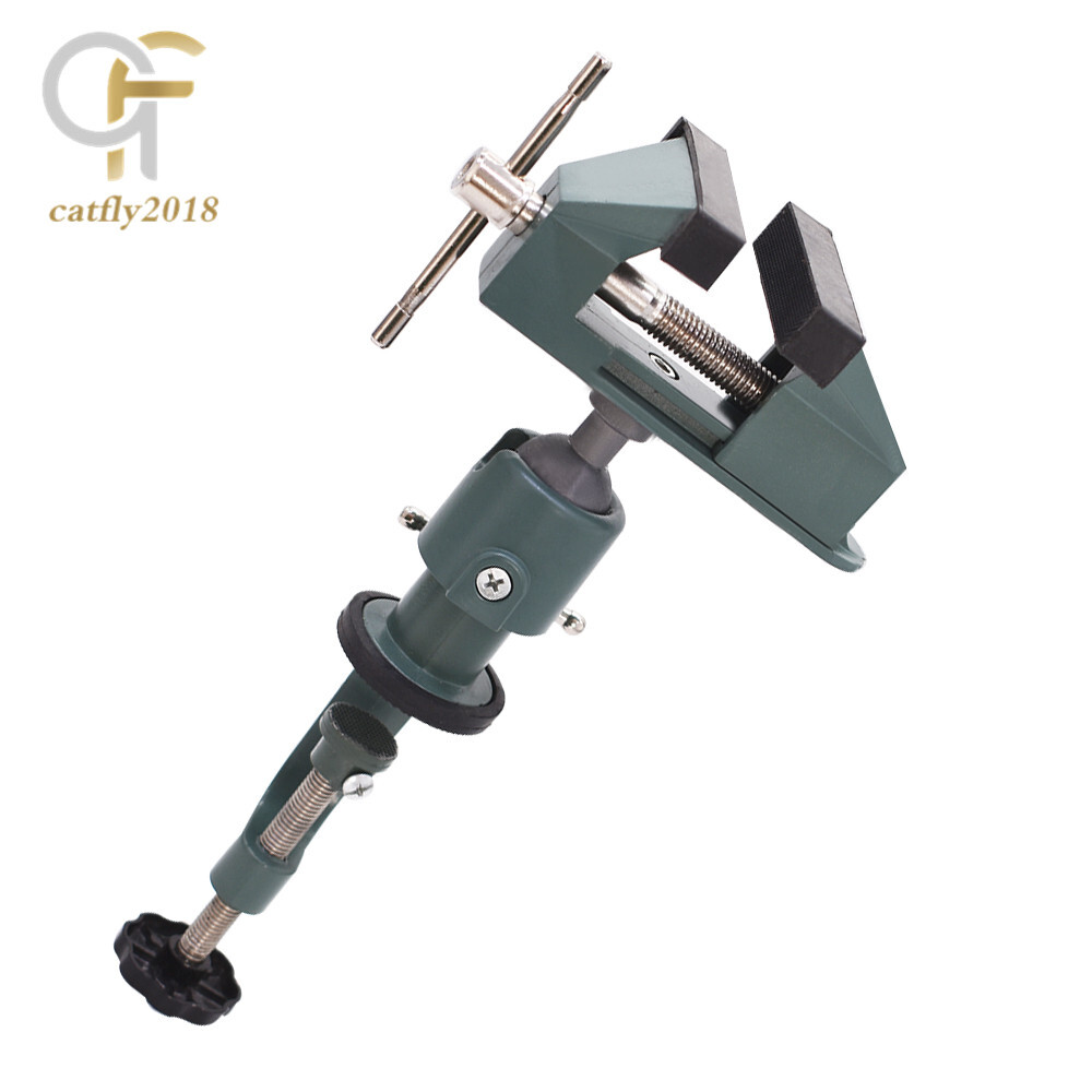 3" Universal Table Vise Aluminum Swivel 360° Rotating for Holding Small Parts