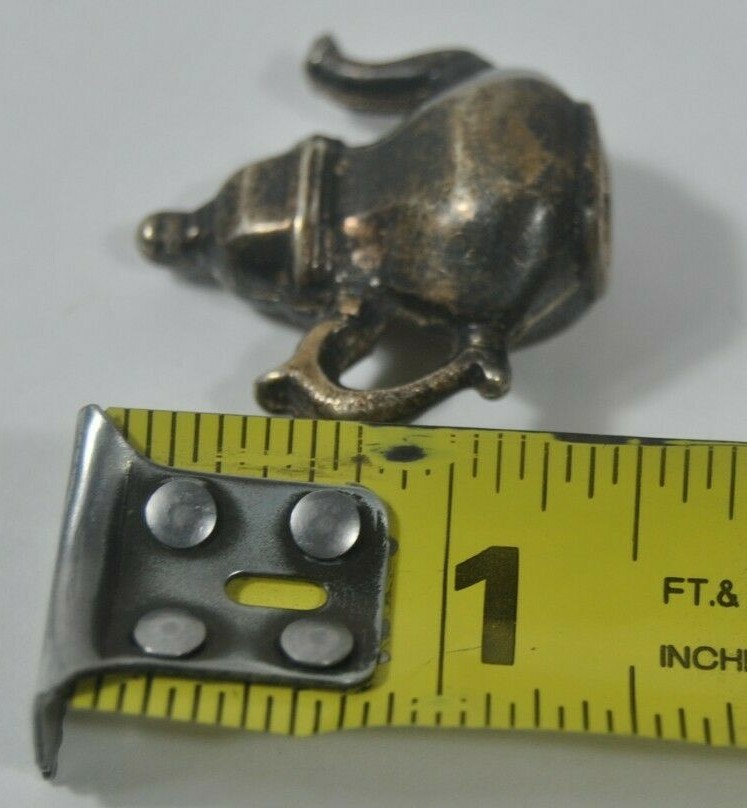 Heavy Vintage Silver-plate not marked Miniature Teapot 1.5 Inches Tall