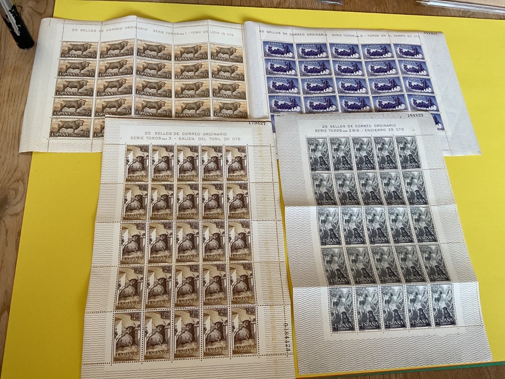 Spain Bull 4 mint never hinged stamps sheets folded B329