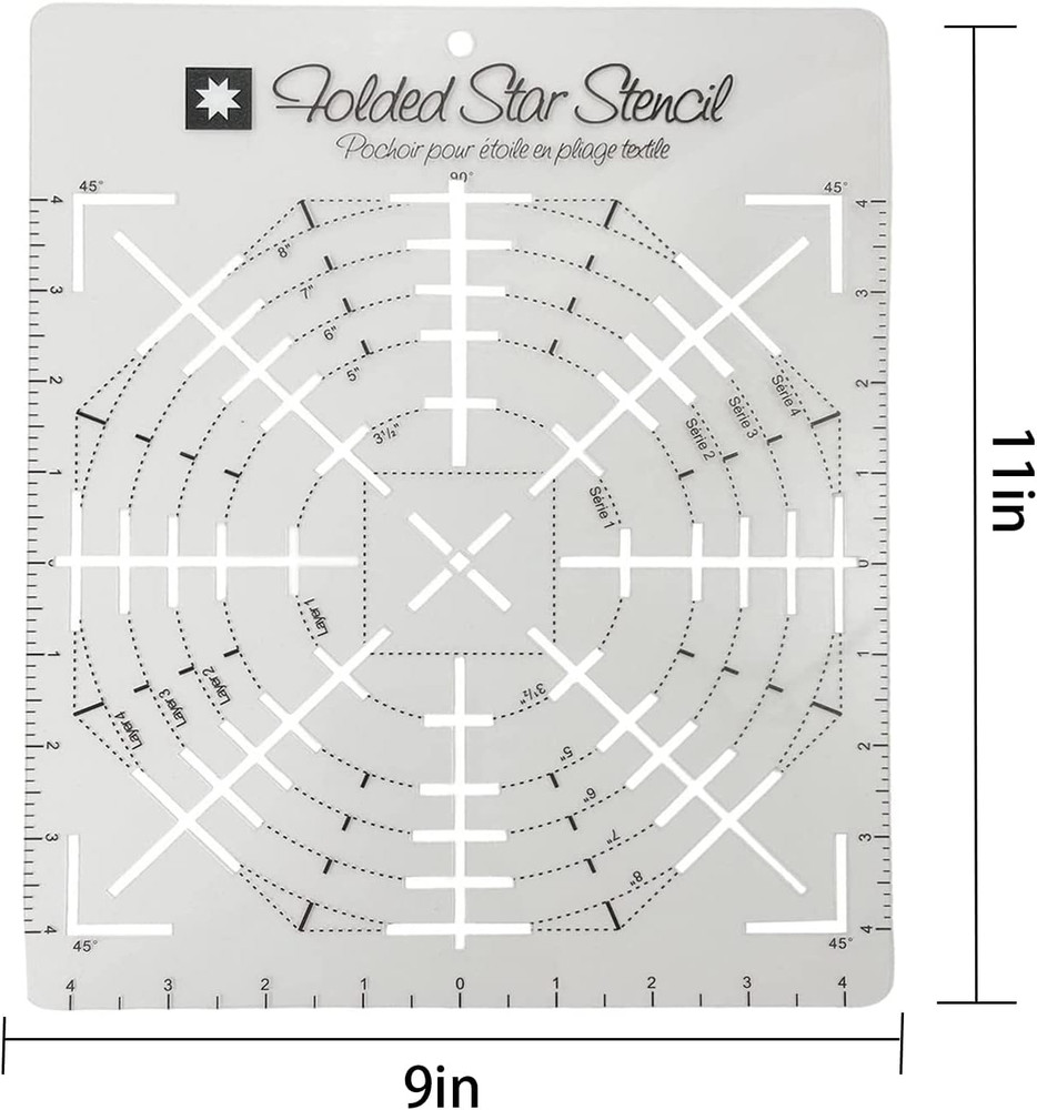 1 Pcs Folded Star Guide Stencil Sewing Quilting Template for Fabric Patchwork Pl