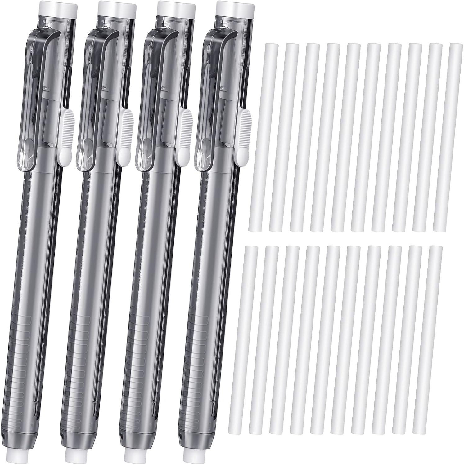 24 Pieces Retractable Mechanical Eraser Pen Bulks Retractable Mechanical Stick E