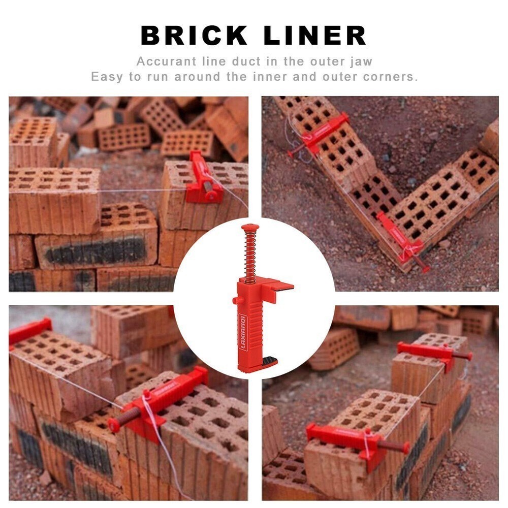 2PCs Brick Liner Plumber Tools Leveling Measuring Tool Hardware Accessory Red