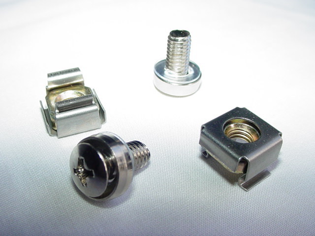 Rack Mount M6 Cage Nuts Mounting Screws Square Hole Server Rack, Captive Nuts
