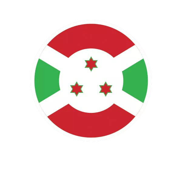 Round Burundian Flag Sticker Decal