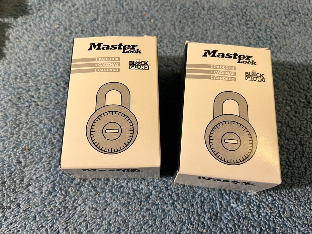 (2) Combination Master Lock Padlock Black Guard New in Boxes (d)