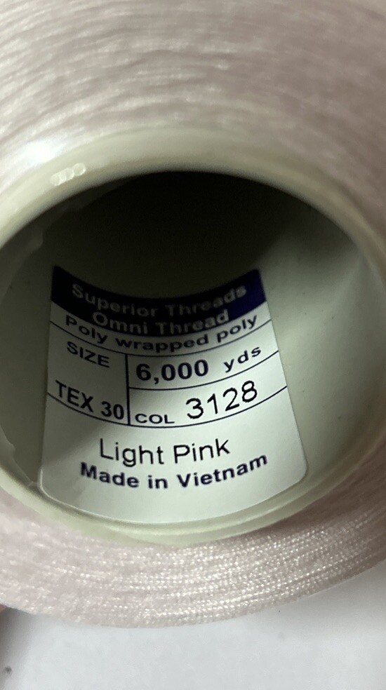 Omni Light Pink 3128 Polyester Thread 2-ply 40wt 6000yd Poly Wrapped Poly