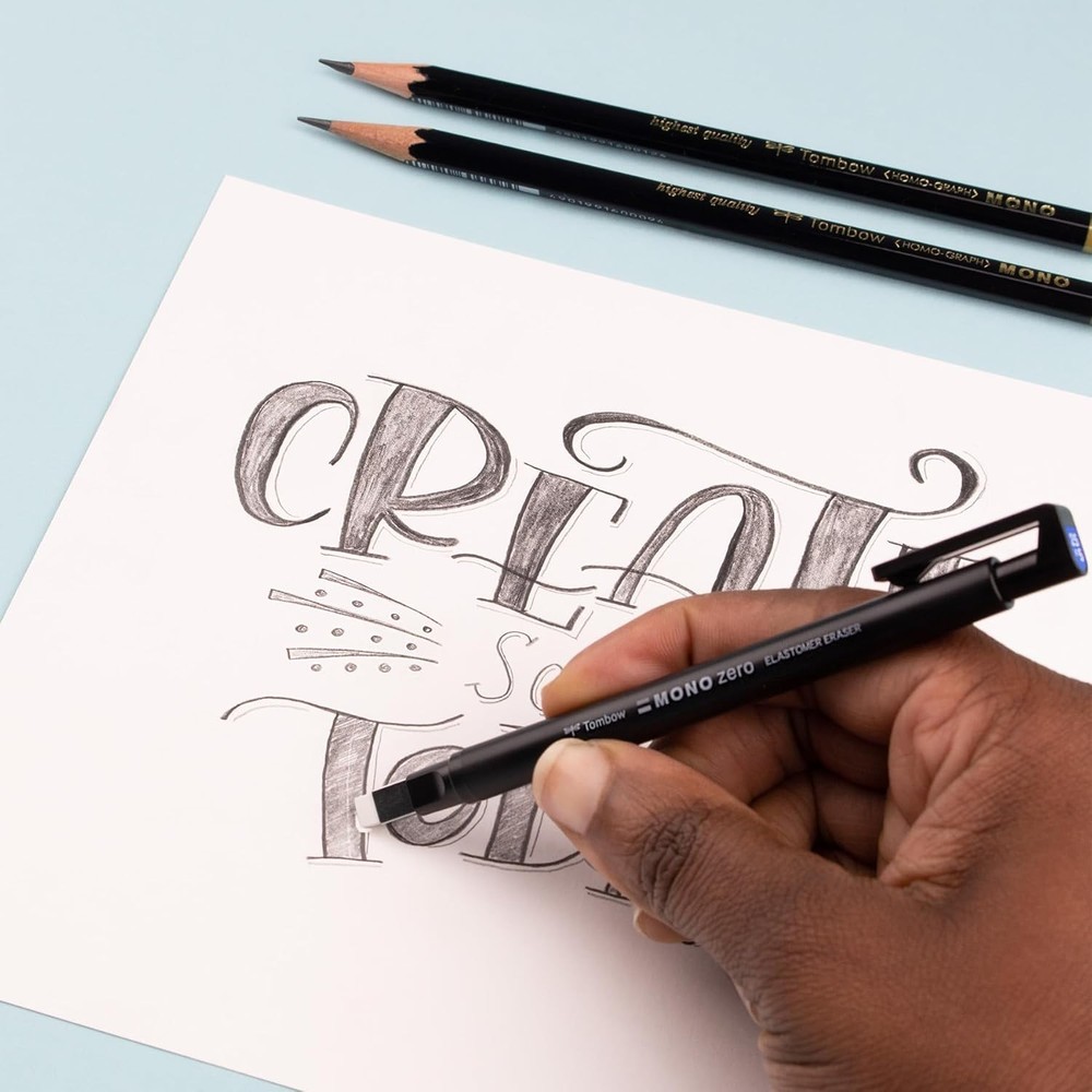 Mono Zero Rectangle Eraser Pack: Precision Tip & 2 Refills for Clean Corrections
