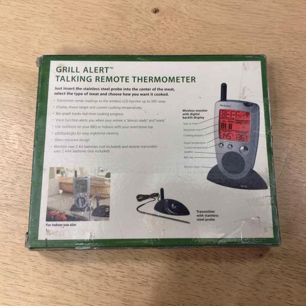 Brookstone Grill Alert Talking Remote Meat Thermometer
