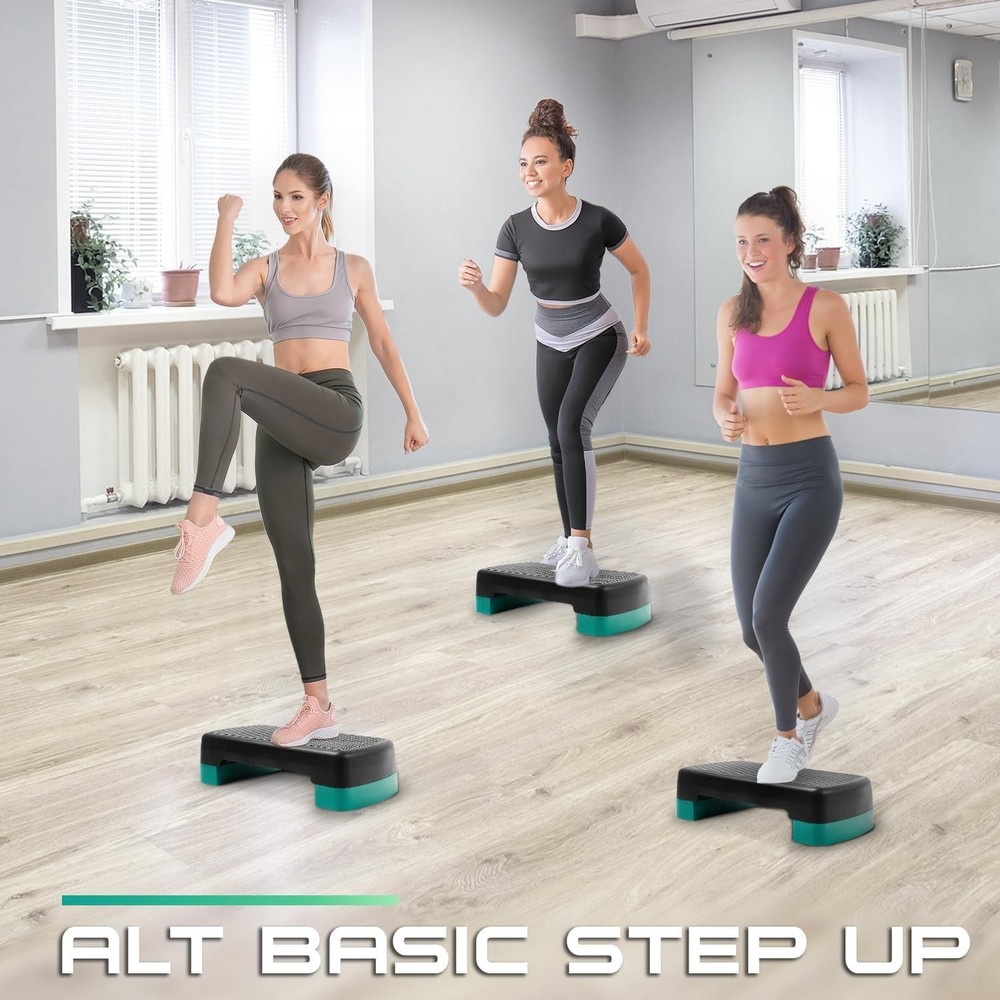 Adjustable 18.9" Aerobic Step Platform with 2 Risers for Ultimate Home Workouts