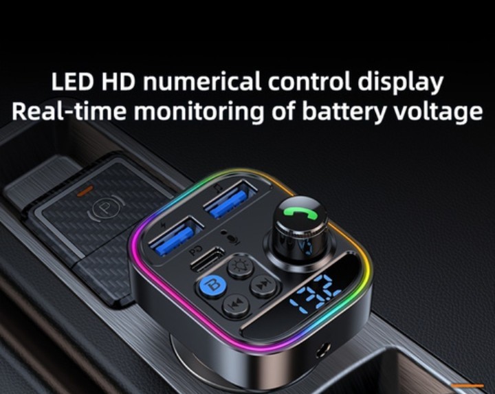 Wireless FM Transmitter for Car Wireless 5.3 Adapter Car Type C PD30W QC3.0 USB