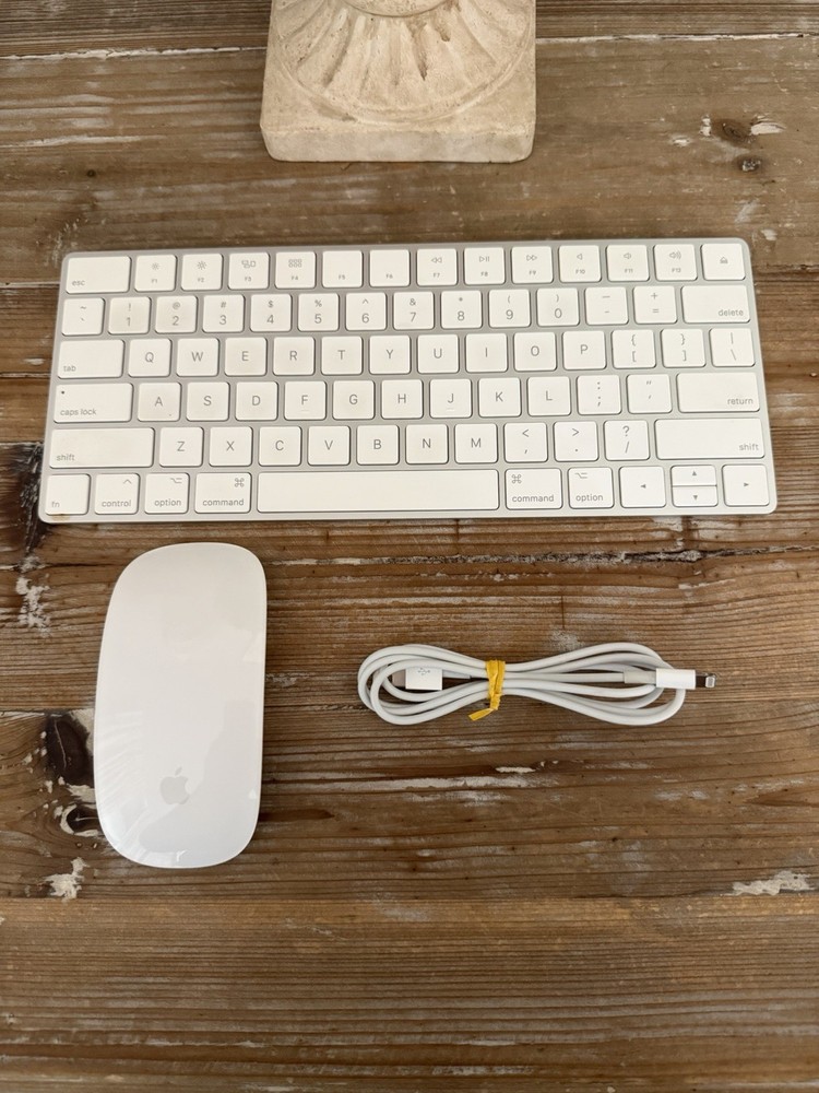 Apple Magic Magic Mouse 2 + Apple Wireless Keyboard A1657 Bundle W/ Cable