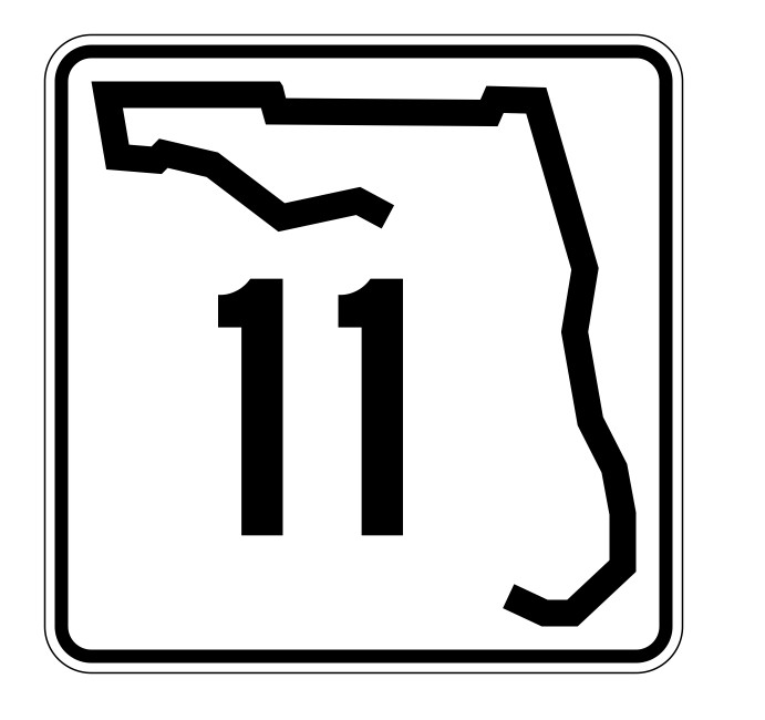 Florida State Road 11 Sticker Decal