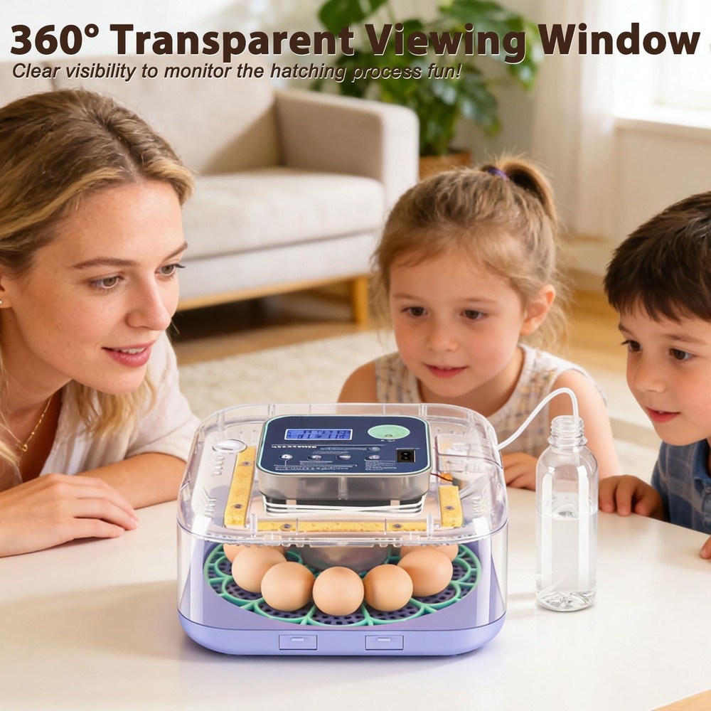 Egg Incubator with Humidity and Temp Control for Hatching