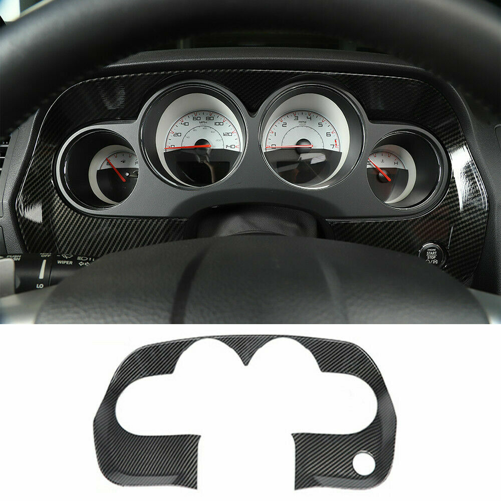 Carbon Fiber Dashboard Panel Trim Instrument Frame For 2009-14 Dodge Challenger