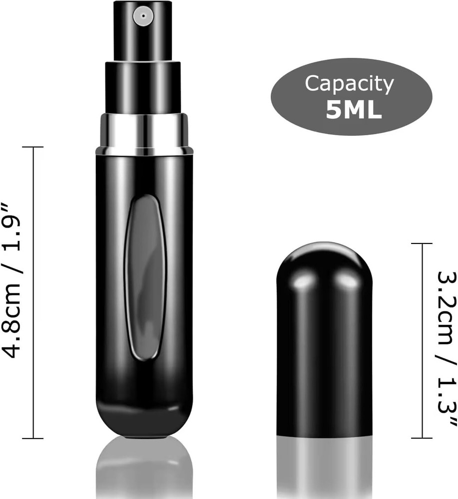 Perfume Atomizer Bottle Travel Portable Mini Refillable Scent Pump Spray 5ml/5pc