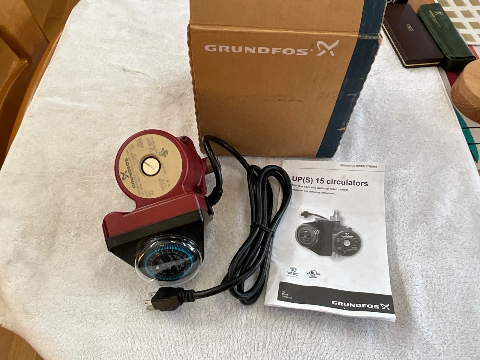 New Grundfos UP 15-18B5/TLC Bronze Circulator Pump w/ optional timer new in box