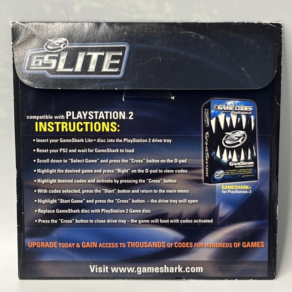 Gameshark 2 For PlayStation 2 PS2 Console GS 2 Lite Game Cheat Codes Disc