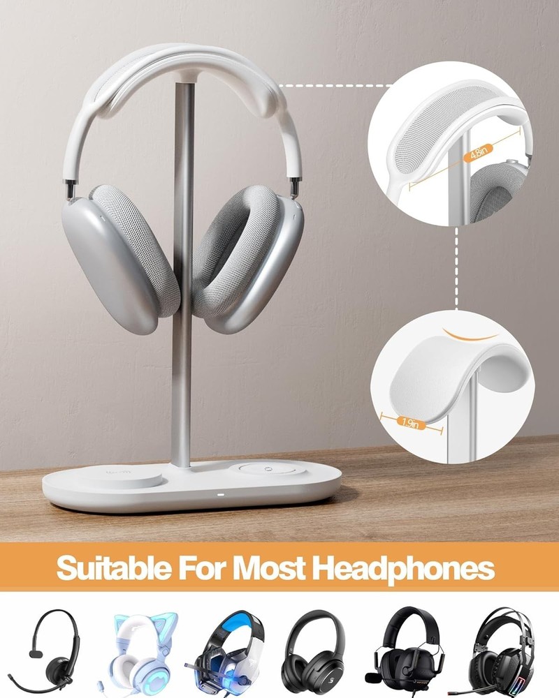 Sleek Headphone Organizer with Wireless Charging Function
