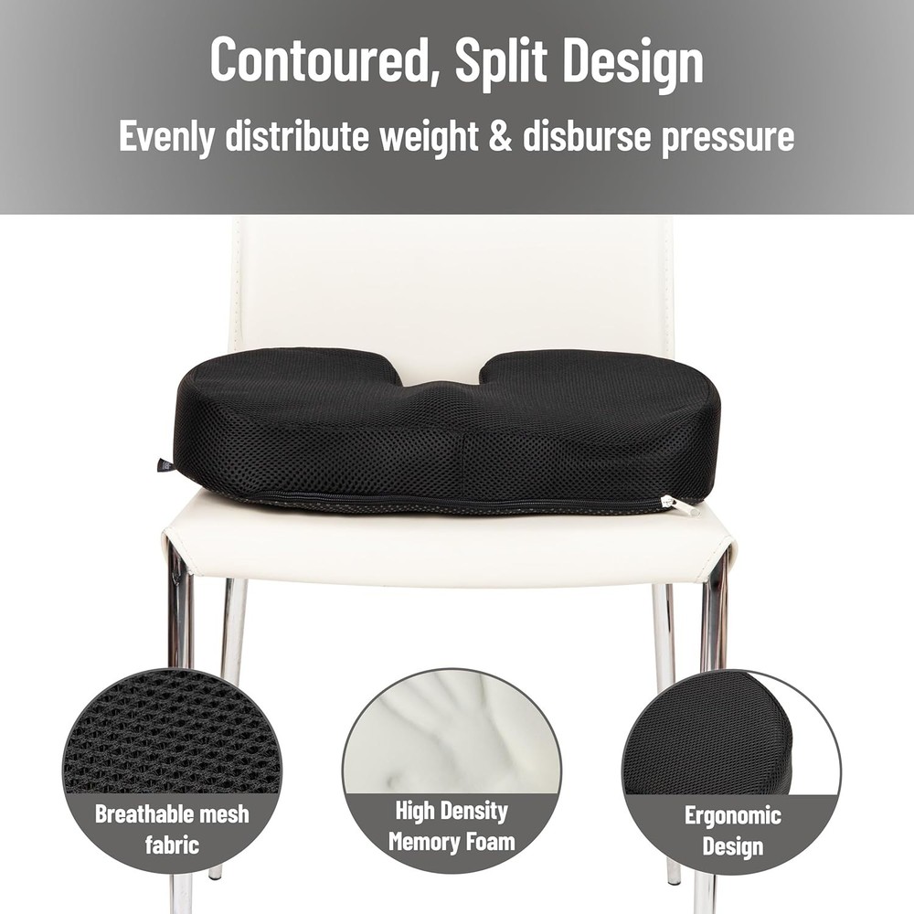 Ergonomic Memory Foam Cushion for Sciatica Relief – Air-Cloud Technology