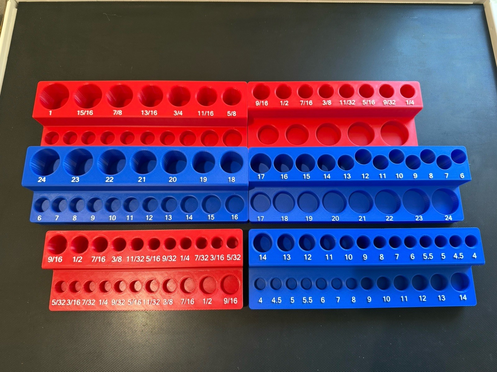 Harbor Freight Quinn 1/2", 3/8" & 1/4" Master Socket Set Organization Bins