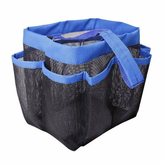 Blue 8 Portable Mesh Shower Bathroom Basket Bag Quick Dry Breathable Caddy Tote
