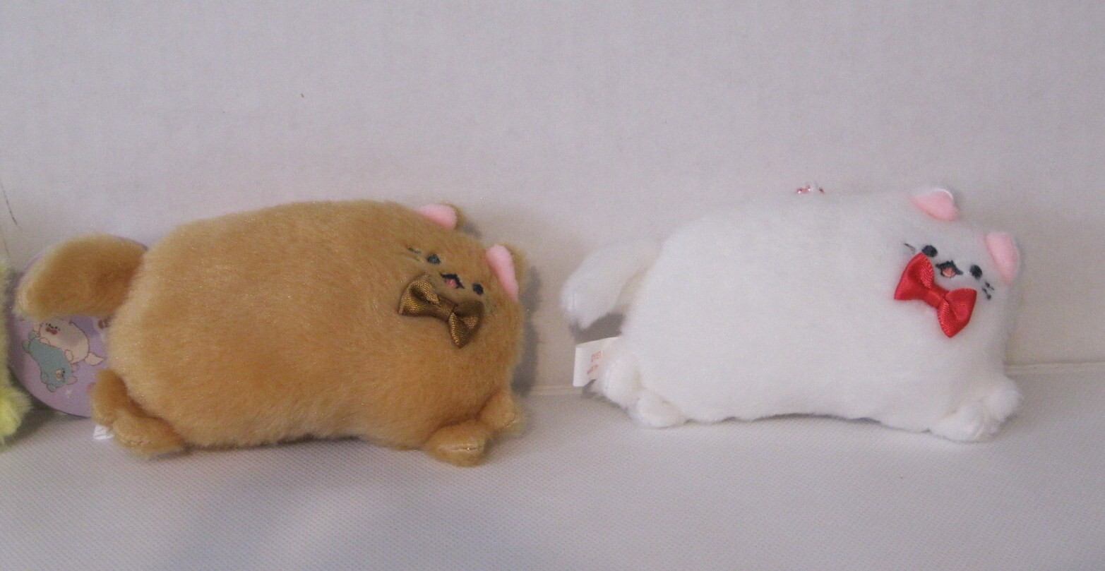 New 6 Complete Set Yell Nyakkoron Pukyui Cat Plush Keychain Squeaky Sound 5" L