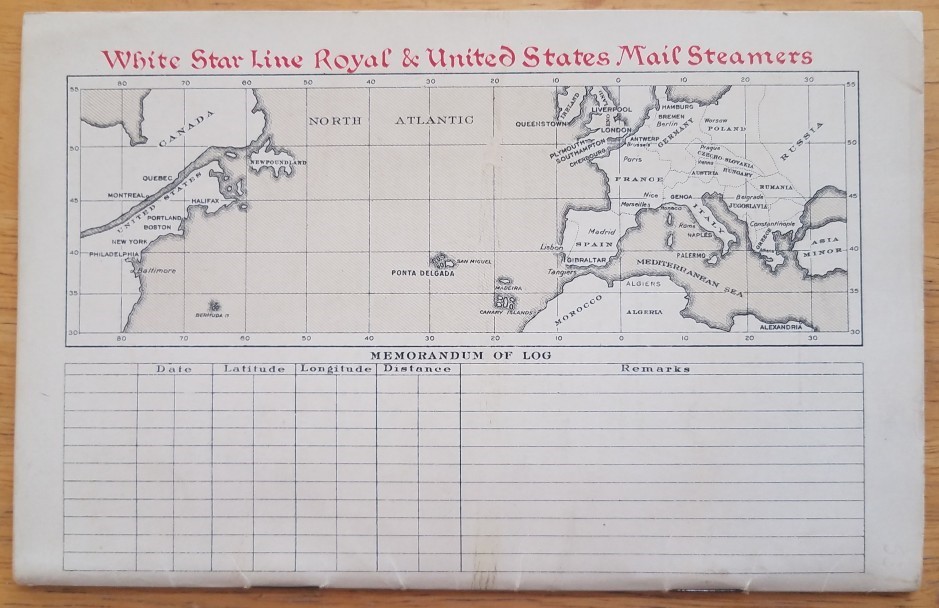 CEDRIC (White Star) FIRST CLASS 1925