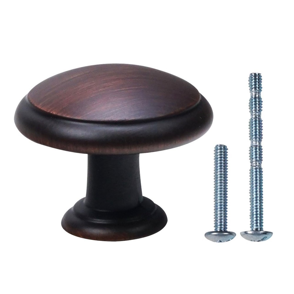 10 Pack Oil Rubbed Bronze Cabinet Knobs Antique Solid Drawer Pulls 11/4 Inch