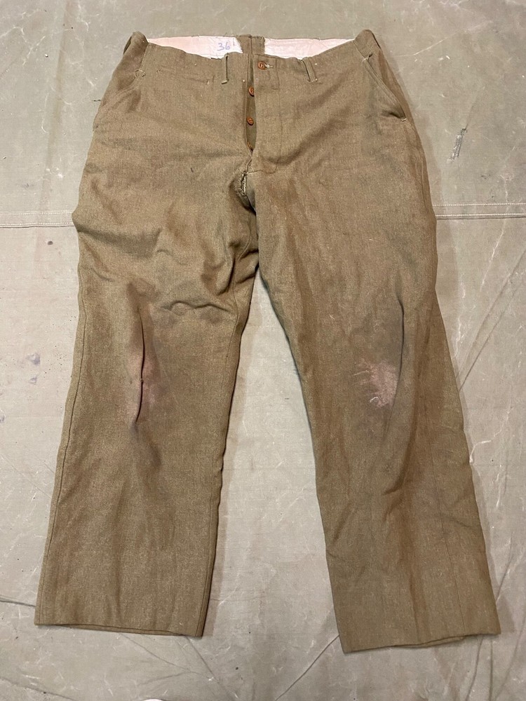 ORIGINAL WWII US ARMY M1938 WOOL COMBAT FIELD TROUSERS- LARGE 36 WAIST